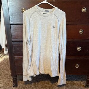 VINTAGE Men's Abercrombie & Fitch Gray Long Sleeve Tee Large